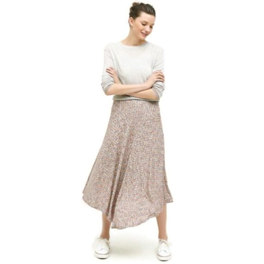 ANTHRO Parque Knit Maxi Skirt Asymmetric Swing Sz M Vanessa Virginia - Picture 10 of 10